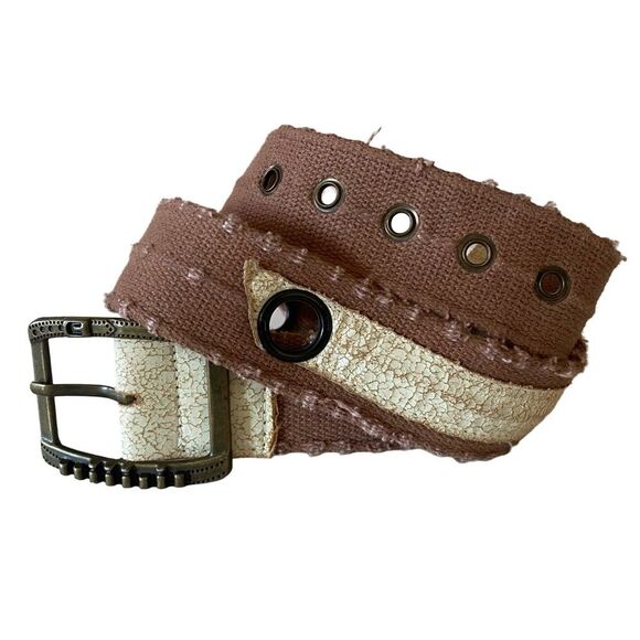 Vintage Brown Canvas Belt Size 9 - Picture 1 of 6
